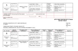 5
Acknowledgement 
(     )
Affidavit of Good 
Faith
 Leslie Mae F. Plaza
 
 
 Driver’s 
License
 No. D12-88-
013540
 Mark Pet
