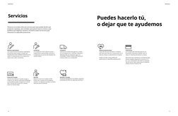 4
5
Servicios
Servicios
Servicios
Puedes hacerlo tú, 
o dejar que te ayudemos
Instalación
Si la instalación no es tu afición