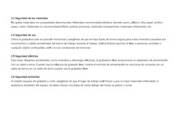 2.3 Seguridad de los materiales  
No grabe materiales con propiedades desconocidas. Materiales recomendados:Madera, bambú, cu