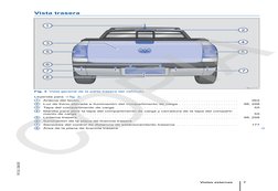 Vista trasera
Fig. 3 Vista general de la parte trasera del vehículo.
Leyenda para ⇒ fig. 3:
Antena del techo  . . . . . . . .