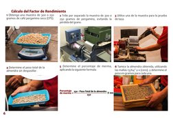 Cálculo del Factor de Rendimiento
1 Obtenga una muestra de 300 o 250 
gramos de café pergamino seco (CPS).
2 Trille por separ
