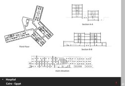 •
Hospital
Cairo - Egypt
07
Third Floor
Section B-B 
Section A-A 
main elevation
