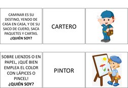 CAMINAR ES SU 
DESTINO, YENDO DE 
CASA EN CASA, Y DE SU 
SACO DE CUERO, SACA 
PAQUETES Y CARTAS.
¿QUIÉN SOY?
CARTERO
SOBRE LI