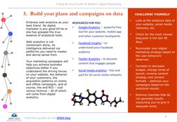 5.  Build your plans and campaigns on data
Embrace web analytics as your 
best friend. No digital 
marketer is any good till