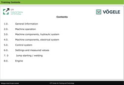 CTT Center for Training and Technology
Wirtgen India Private Limited
Training Contents
Contents
1.0.
General Informat