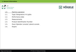 CTT Center for Training and Technology
Wirtgen India Private Limited
1. General Information
1.0.
Machine operation