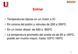 6 
Temperaturas típicas en un motor a IC: 
En corona del pistón y válvulas de 200 a 350ºC. 
En un motor diesel  de 650 a