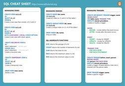 SQL Commands Cheat Sheet | PDF | Database Index | Table (Database)