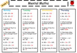 Grade 3 Mental Maths Quiz Worksheet | PDF
