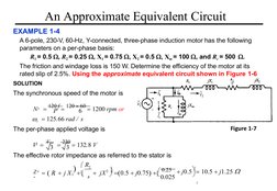 An Approximate Equivalent Circuit
  
  
8
EXAMPLE 1-4
A 6-pole, 230-V, 60-Hz, Y-connected, three-phase induction motor has