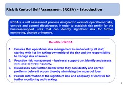 RCSA Process for Operational Risk Management | PDF | Risk | Risk Management