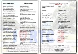 Singing of Philippine National 
Anthem
-
Audio
Invocation
-
Policeman's Prayer
Panunumpa ng Katapatan sa 
Watawat ng Pilipina