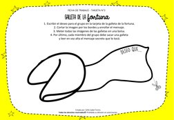 GALLETA DE LA fortuna 
FICHA DE TRABAJO - TARJETA N°3 
1. Escribir el deseo para el grupo en la tarjeta de la galleta de la f