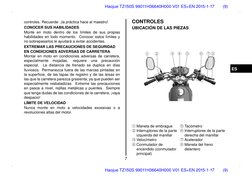 ES
Haojue TZ150S 99011H36640H000 V01 ES+EN 2015-1-17
(9)
controles. Recuerde: ¡la pr´actica hace al maestro!
CONOCER SUS HABI