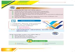 2
  Grade 9| Geography 
After completing this unit, you will be able to:
 
✅
recognize the concept, scope and branches of g