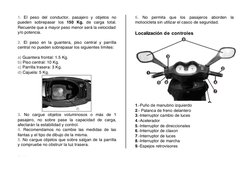 ITALIKA  
 
 
 
 
 
 
 
 
 
 
 
 
1. El peso del conductor, pasajero y objetos no 
pueden sobrepasar los 150 Kg. de carga tot