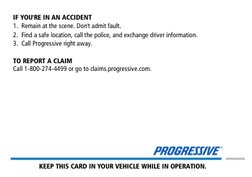 <docindex><index>IDCARD</index></docindex>
IF YOU'RE IN AN ACCIDENT
1.  Remain at the scene. Don't admit fault.
2.  Find a sa