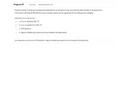 /
Pregunta 8
Incorrecta
Puntúa 0,00 sobre 1,00
Posteriormente, cuando ya se dispone de alojamiento es necesario crear una bas