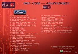 PRO - COM  — ADAPTADORES
WWW.DDAUTOMOTRIZ.COM
ALBERTO.QUINTANA@DDAUTOMOTRIZ.COM
33 1485 3520
21.- E-150/250 ECONOLINE 2009 /