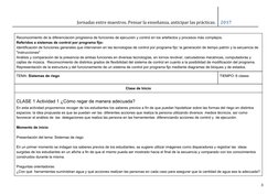 Jornadas entre maestros. Pensar la enseñanza, anticipar las prácticas.  2017 
 
Reconocimiento de la diferenciación progres