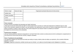 Jornadas entre maestros. Pensar la enseñanza, anticipar las prácticas.  2017 
 
Sector a regar 
tiempo de riego 
Organizaci