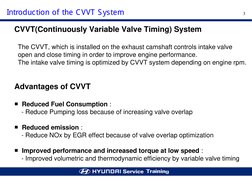 Cvvt System Understanding Hyundai's CVVT System | PDF | Vehicles | Components