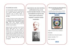 Una anécdota para recordar. 
El 7 de junio todos los peruanos celebramos el 
día de la Bandera del Perú. Conmemoramos 
así a