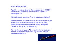VOLKSWAGEN BORA
Aparición en Mexico durante el segundo semestre del 2005
Vehículos con sistema de comunicaciones basados en