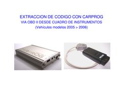 EXTRACCION DE CODIGO CON CARPROG
VIA OBD II DESDE CUADRO DE INSTRUMENTOS
(Vehículos modelos 2005 > 2006)
