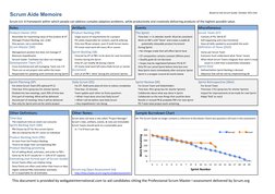 Scrum Aide Memoire
Based	  on	  the	  Scrum	  Guide.	  October	  2011	  Edn
Scrum	  (n):	  A	  framework	  within
