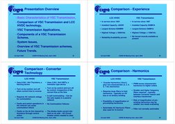 3rd April 2006
CIGRE B4 Meeting Oslo, April, 2006
25
Presentation Overview
- Basic Characteristics of VSC Transmission,
- Com