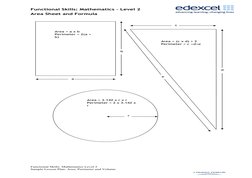 Functional Skills: Mathematics – Level 2
Area Sheet and Formula
                      
Functional Skills: Mathematics Level 2