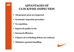 Clockwise Garment Inspection Guide | PDF | Seam (Sewing) | Clothing
