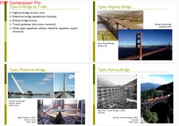 Types of Bridge by Traffic
Types of Bridge by Traffic
̋ Highway bridge (trucks, cars)
̋ Pedestrian bridge (pedestrians, bicyc