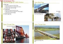 Types of Bridge by Traffic Position
yp
g
y
̋ Deck type
̈ Structural components under the deck
̈ Preferred by drivers (can cle