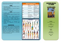 vuelta del alma en el cuerpo con el fin de que el difunto 
viva feliz durante toda la eternidad. 
 
RELIGIÓN: 
 Pueblo egipc