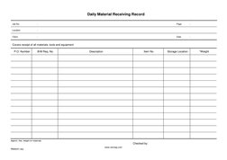 Daily Material Receiving Record | PDF