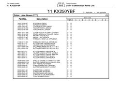 Parts Manual KX250F11 | PDF | Screw | Manufactured Goods