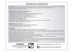 www.facebook.com/soundigitalsd
w w w. s o u n d i g i t a l . c o m . b r
TERMO DE GARANTIA