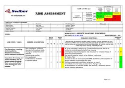 Callable Risks Swiber Anchor Handling Risk Assessment | PDF | Anchor | Personal Protective ...