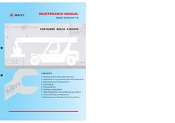 CONTAINER
REACH
STACKER
MAINTENANCE MANUAL
	

CONTENTS
1 Preparing Work before Maintenance
2 Maintenance Cycle Tabl