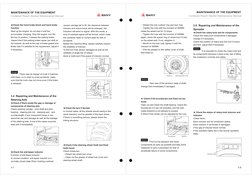 ★
★
、
、
、
、
★
Check the hand brake block and hand brake
function
Check if there exists the gap or damage of
components of ste