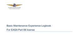 Basic Maintenance Experience Logbook
For EASA Part 66 license
