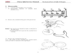 Chery QQ Service Manual    Mechanical Part of SQR 472Engine 
15 
 
2. Disassembly 
2.1 ① Cylinder head cham