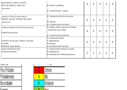 Quemaduras, asfixcia muerte
4
2
3
3
3
Dolor de espalda, cuello, etc
M: roturas, perdidas
Epicondilitis
A: contaminacion  sono