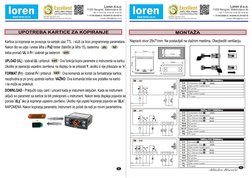 UPOTREBA KARTICE ZA KOPIRANJE
MONTAŽA
    Napravti otvor 29x71mm. Ne postavljati na vlažnim mestima. Obezbediti ventilaciju.