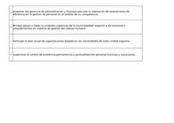 5
6
7 Formular el plan anual de capacitaciones basado en las necesidades de cada unidad organica
8 supervisar el control de a