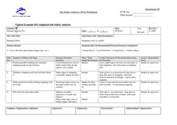 BINTULU PORT SDN. BHD. 
 
Job Safety Analysis (JSA) Worksheet
Attachment III
PTW No.    : _______________