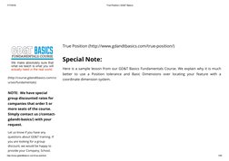 7/17/2016
True Position | GD&T Basics
http://www.gdandtbasics.com/true­position/
1/55
Special Note:
Here is a sample lesson f