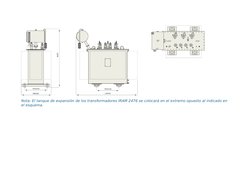 Nota: El tanque de expansión de los transformadores IRAM 2476 se colocará en el extremo opuesto al indicado en 
el esquema.